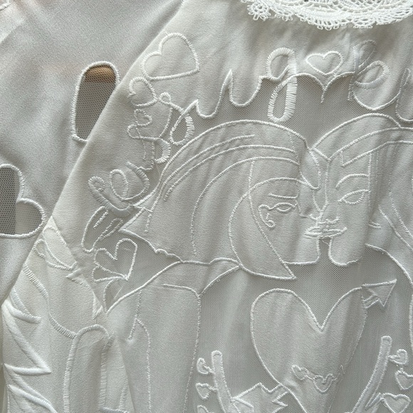 Sthela & Co White Embroidered Eyelet Lace Cut Out Short Sleeve Maxi Dress - Picture 4 of 14